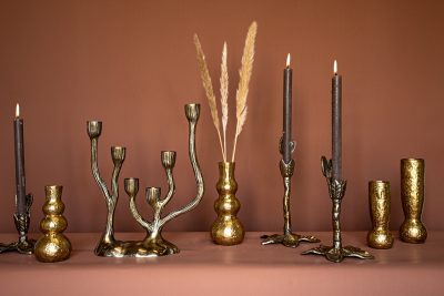 PTMD Saller Gold alu candleholder for dining candles