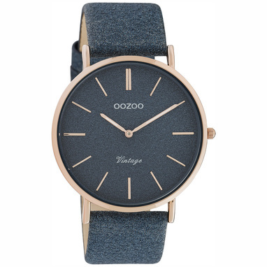 OOZOO C20163 horloge vintage donkerblauw