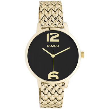 OOZOO C11023 horloge Timepieces staal goudkleurig-zwart