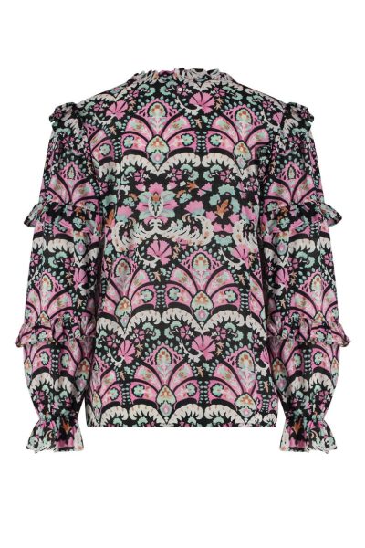 Tramontana Blouse ruffle folk tales white