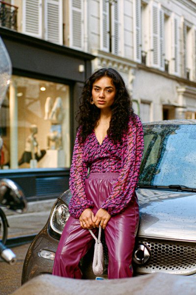 FLURESK Babs Blouse Zwart Cool Purple