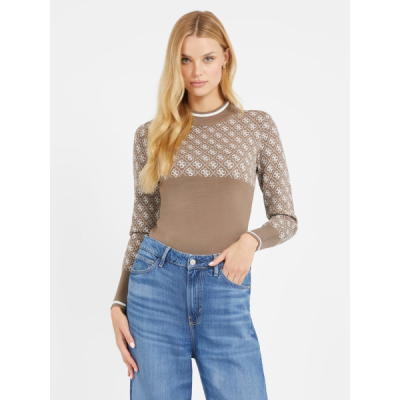 GUESS Trui Logo Taupe