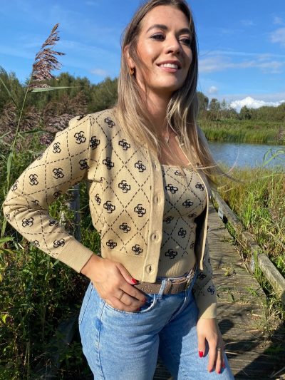 GUESS Vest Logo Beige