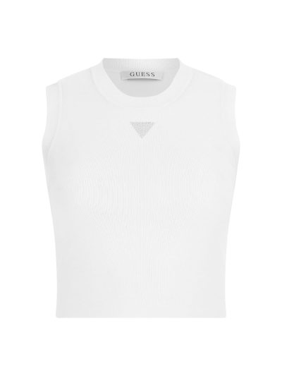 GUESS Crop Top Strass Black