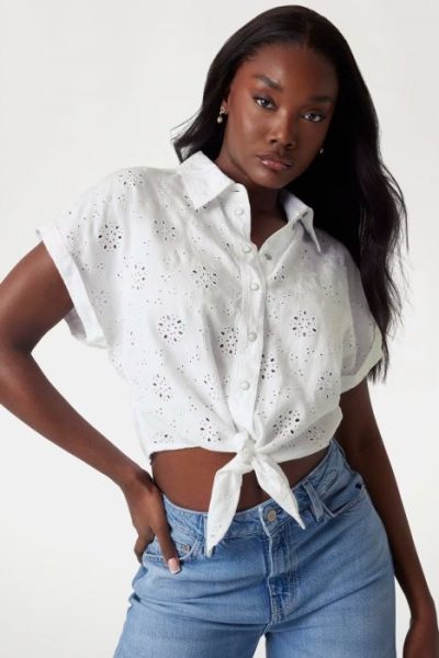GUESS blouse met opengewerkte details