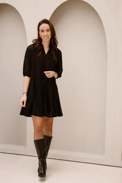 Milena fijne glitter jurk